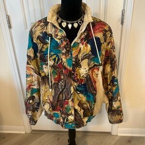 Braetan vintage 80s Multicolor Abstract Bomber Jacket